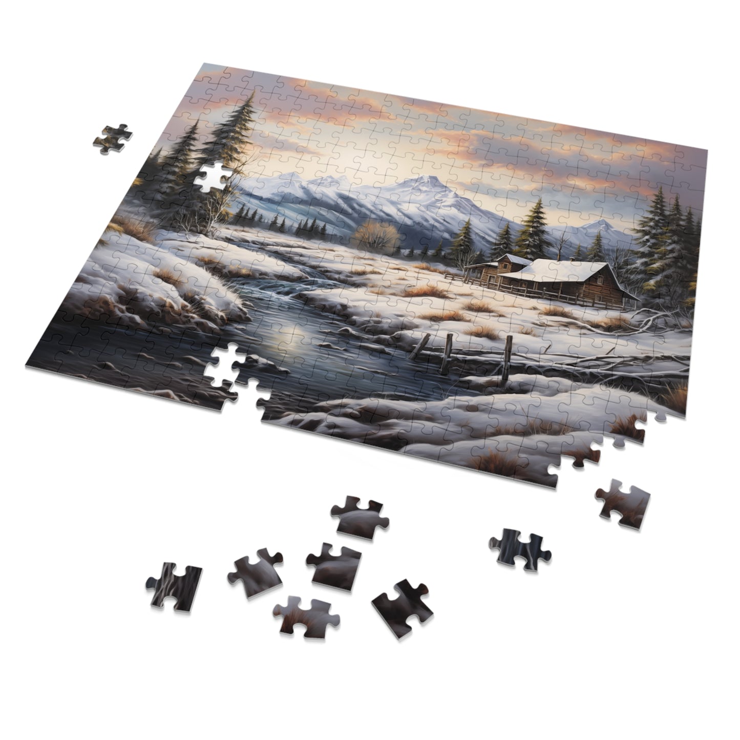 Cabin in the Snow Jigsaw Puzzle (110, 252, 500,1000-Piece)