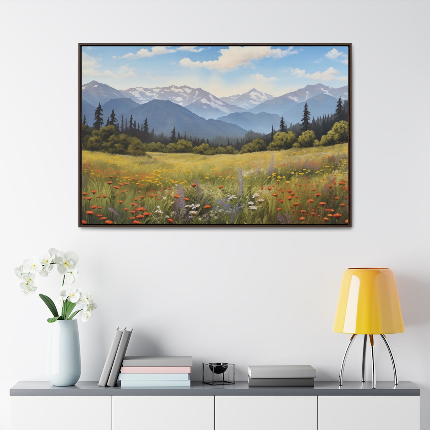 Field of Wild Flowers - Gallery Canvas Wrap, Horizontal Frame